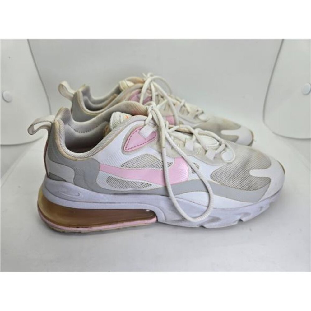 Nike Air Max 270 React Shoes Women’s 6.5 White Pink Athletic Running Sneakers
